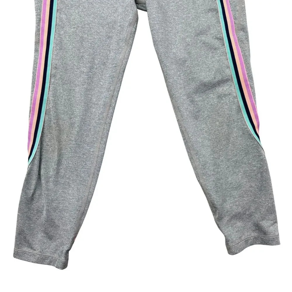 Athleta Girl Leggings Girls Extra Large 14 Gray Colorful Stretch Workout Striped
